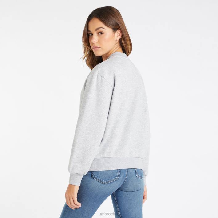 mujer Umbro gris jaspeado/blanco sudadera core con media cremallera ropa FTXL430