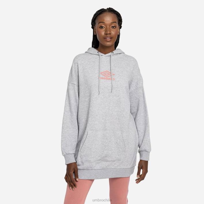 mujer Umbro gris jaspeado/roseta capucha extragrande con diamantes oh ropa FTXL440