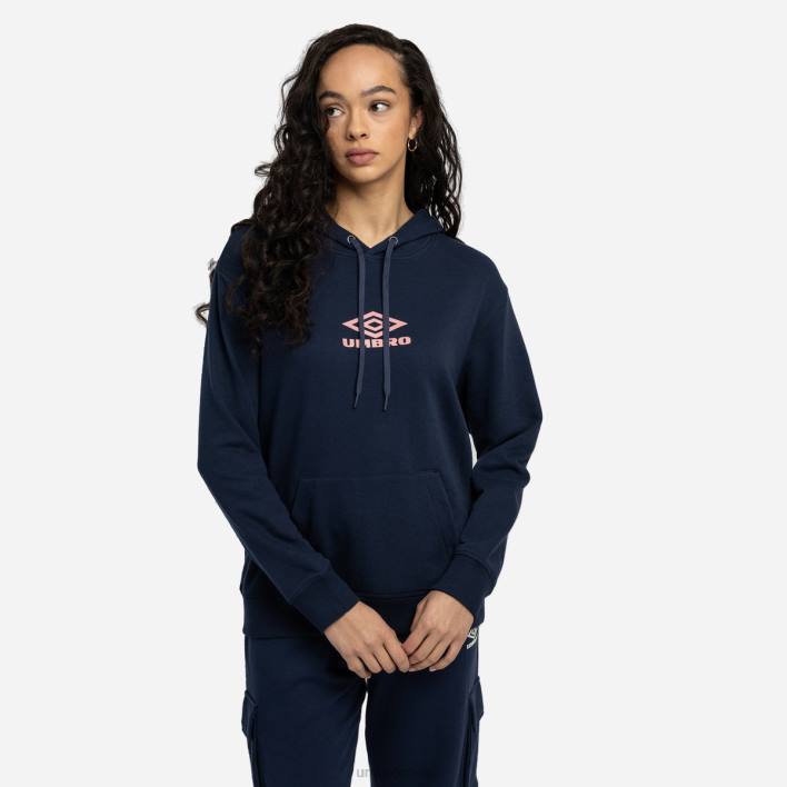 mujer Umbro humor índigo/espuma de mar diamante oh capucha ropa FTXL443