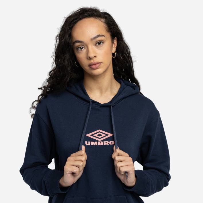 mujer Umbro humor índigo/espuma de mar diamante oh capucha ropa FTXL443