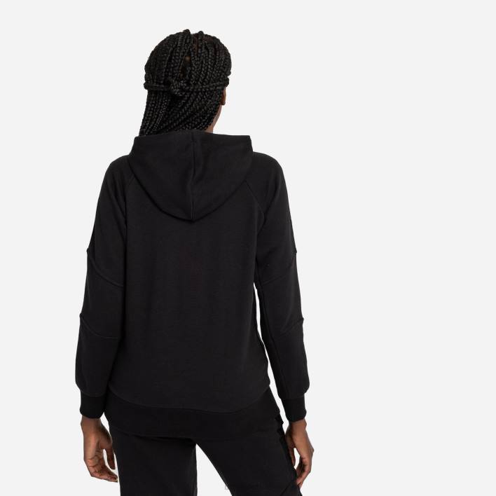 mujer Umbro negro capucha oh con cremallera de 1/2 y cinta de diamantes ropa FTXL438
