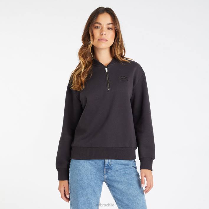 mujer Umbro negro sudadera core con media cremallera ropa FTXL431