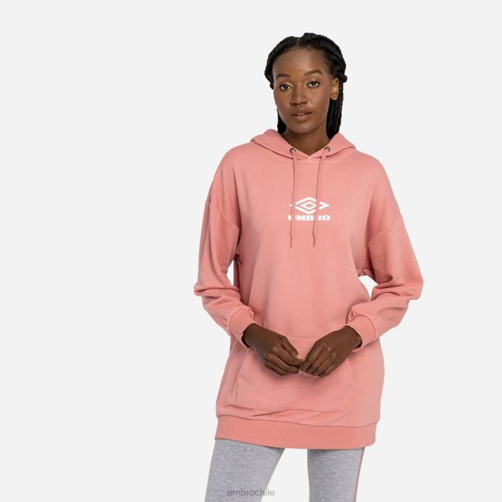 mujer Umbro roseta/blanco capucha extragrande con diamantes oh ropa FTXL442