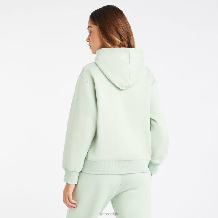 mujer Umbro verde sutil/blanco sudadera con capucha central ropa FTXL428