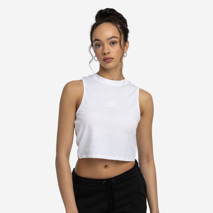 mujer Umbro blanco chaleco de corredor de diamantes ropa FTXL419