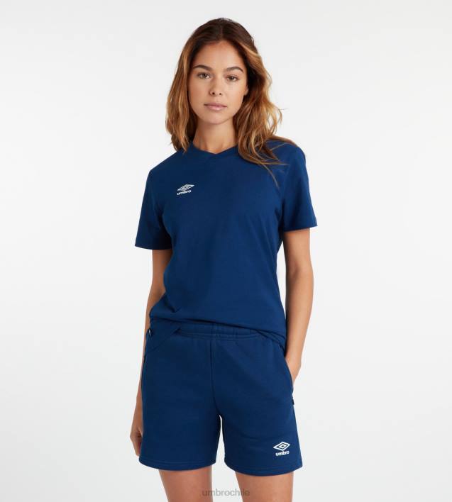 mujer Umbro dos azul marino/blanco camiseta club de ocio ropa FTXL401