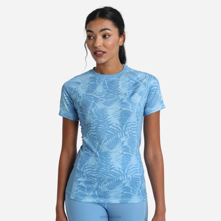 mujer Umbro encanto/cielo despejado camiseta de poliéster estampada de entrenamiento profesional ropa FTXL396