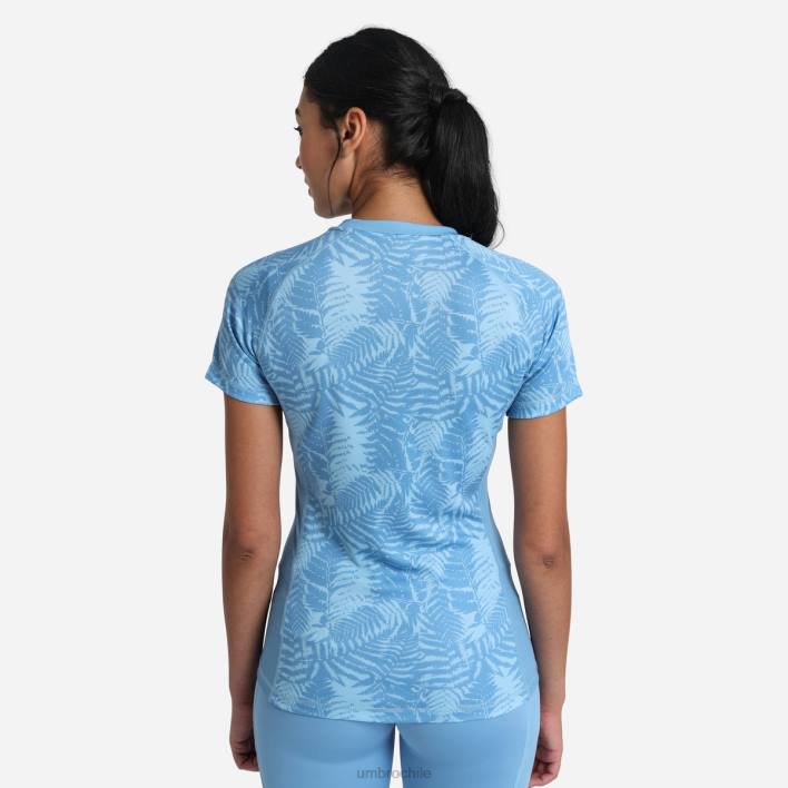 mujer Umbro encanto/cielo despejado camiseta de poliéster estampada de entrenamiento profesional ropa FTXL396