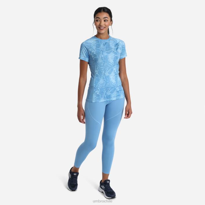 mujer Umbro encanto/cielo despejado camiseta de poliéster estampada de entrenamiento profesional ropa FTXL396