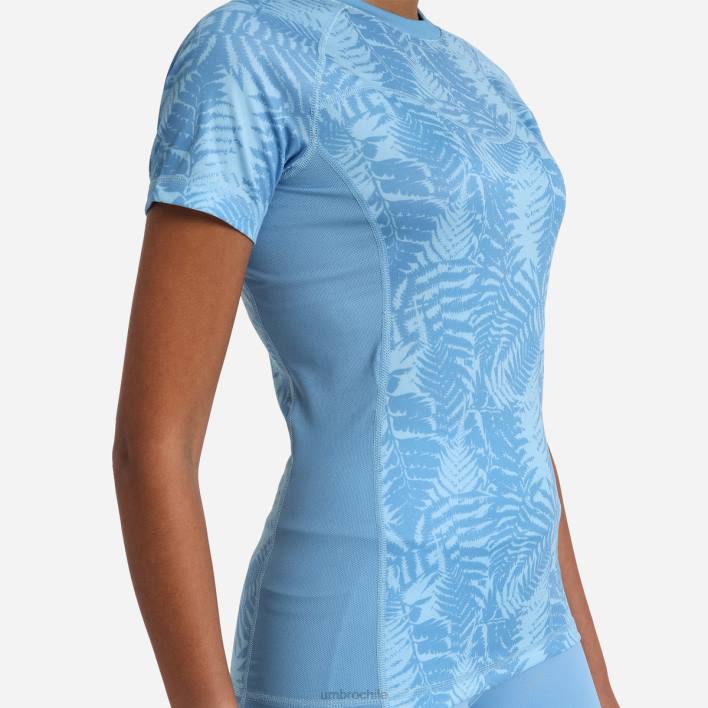 mujer Umbro encanto/cielo despejado camiseta de poliéster estampada de entrenamiento profesional ropa FTXL396