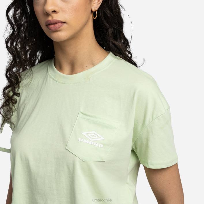 mujer Umbro espuma de mar/blanco camiseta corta de diamantes ropa FTXL408