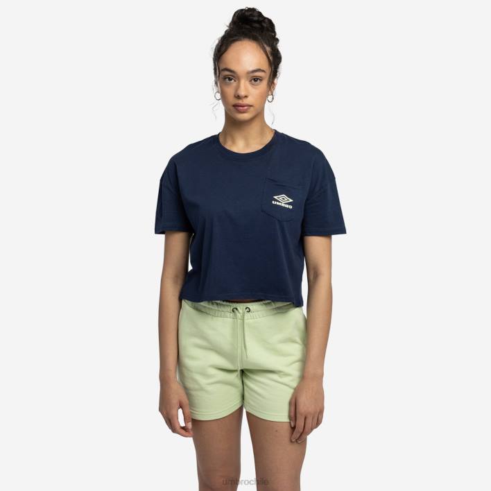 mujer Umbro humor índigo/espuma de mar camiseta corta de diamantes ropa FTXL407