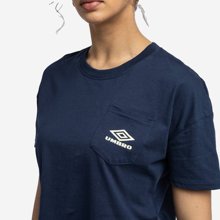 mujer Umbro humor índigo/espuma de mar camiseta corta de diamantes ropa FTXL407