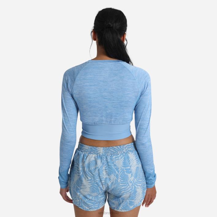 mujer Umbro marga encanto top corto de manga larga para entrenamiento profesional ropa FTXL399