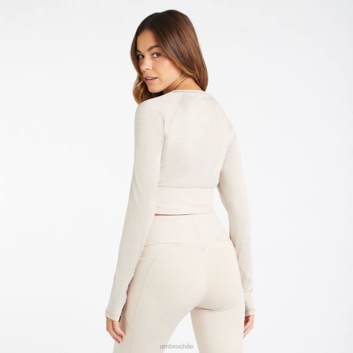 mujer Umbro marga gris plata top corto de manga larga para entrenamiento profesional ropa FTXL398