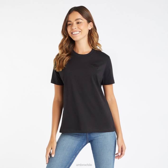 mujer Umbro negro camiseta clásica central ropa FTXL394