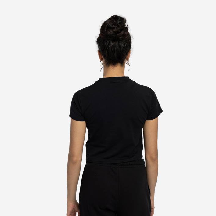 mujer Umbro negro camiseta corta ajustada con diamantes ropa FTXL411