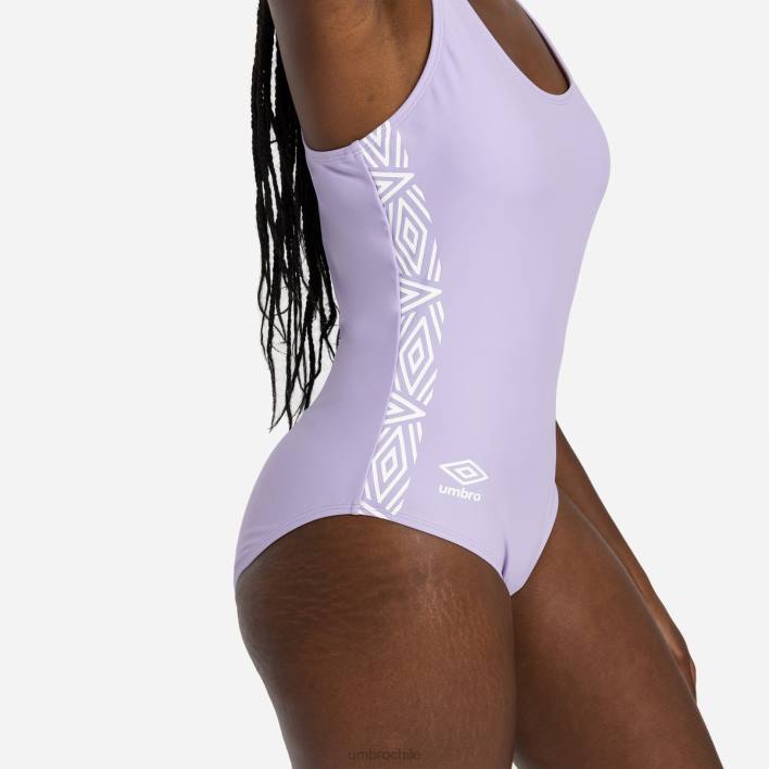 mujer Umbro lila traje de baño con espalda cruzada y cinta ropa FTXL562