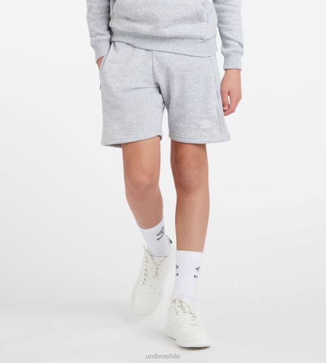 niños Umbro gris jaspeado/blanco club ocio jog short junior ropa FTXL667