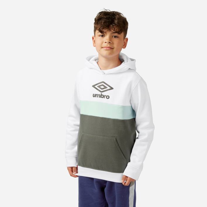niños Umbro blanco/tragaluz/bronce sudadera con capucha y paneles ropa FTXL622
