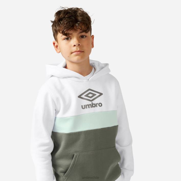 niños Umbro blanco/tragaluz/bronce sudadera con capucha y paneles ropa FTXL622