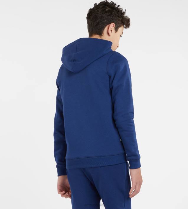 niños Umbro dos azul marino/blanco club ocio sudadera con capucha junior ropa FTXL607