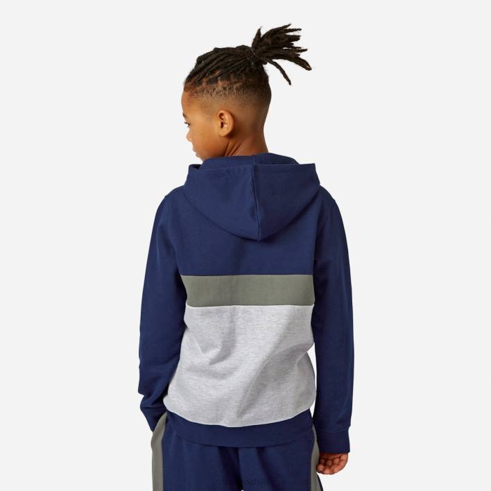 niños Umbro gris jaspeado/azul marino/bronce sudadera con capucha y cremallera ropa FTXL612