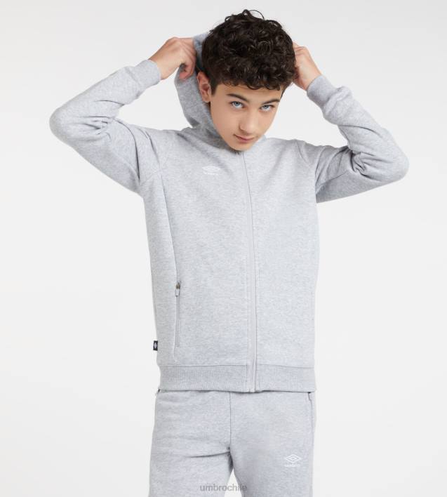 niños Umbro gris jaspeado/blanco club ocio zt sudadera con capucha junior ropa FTXL614