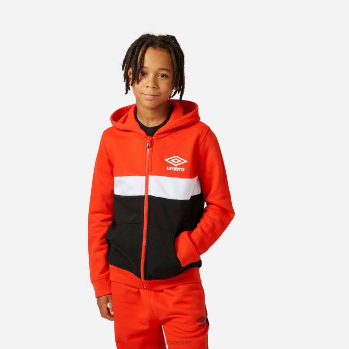 niños Umbro tomate cherry/blanco/negro sudadera con capucha y cremallera ropa FTXL611