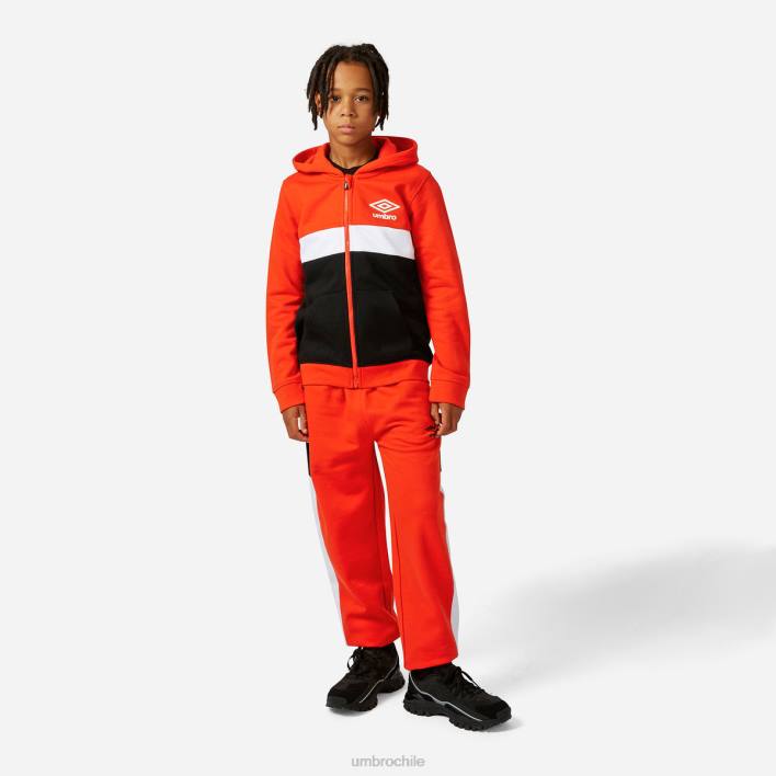 niños Umbro tomate cherry/blanco/negro sudadera con capucha y cremallera ropa FTXL611