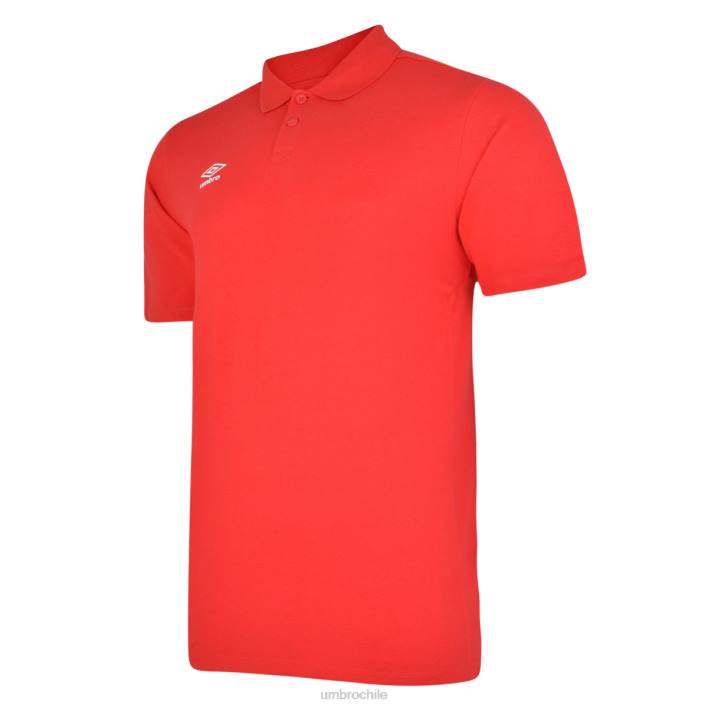 niños Umbro bermellón/blanco polo esencial junior ropa FTXL600