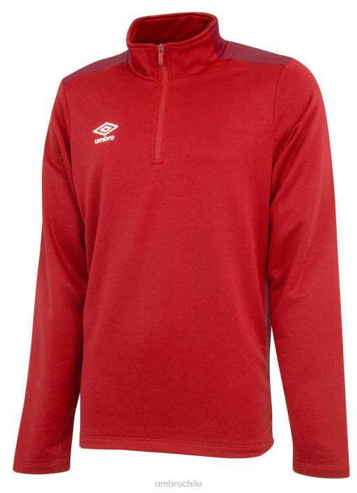 niños Umbro bermellón/rojo bufón top con media cremallera junior ropa FTXL606