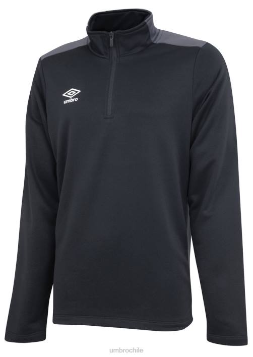 niños Umbro negro/carbono top con media cremallera junior ropa FTXL603